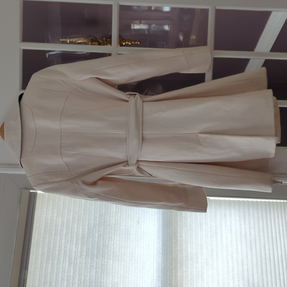 Vintage DKNY white with black and white belt peacoat size 6 - Picture 4 of 16